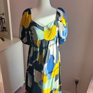 Colorful Abstract Print Women's Dress